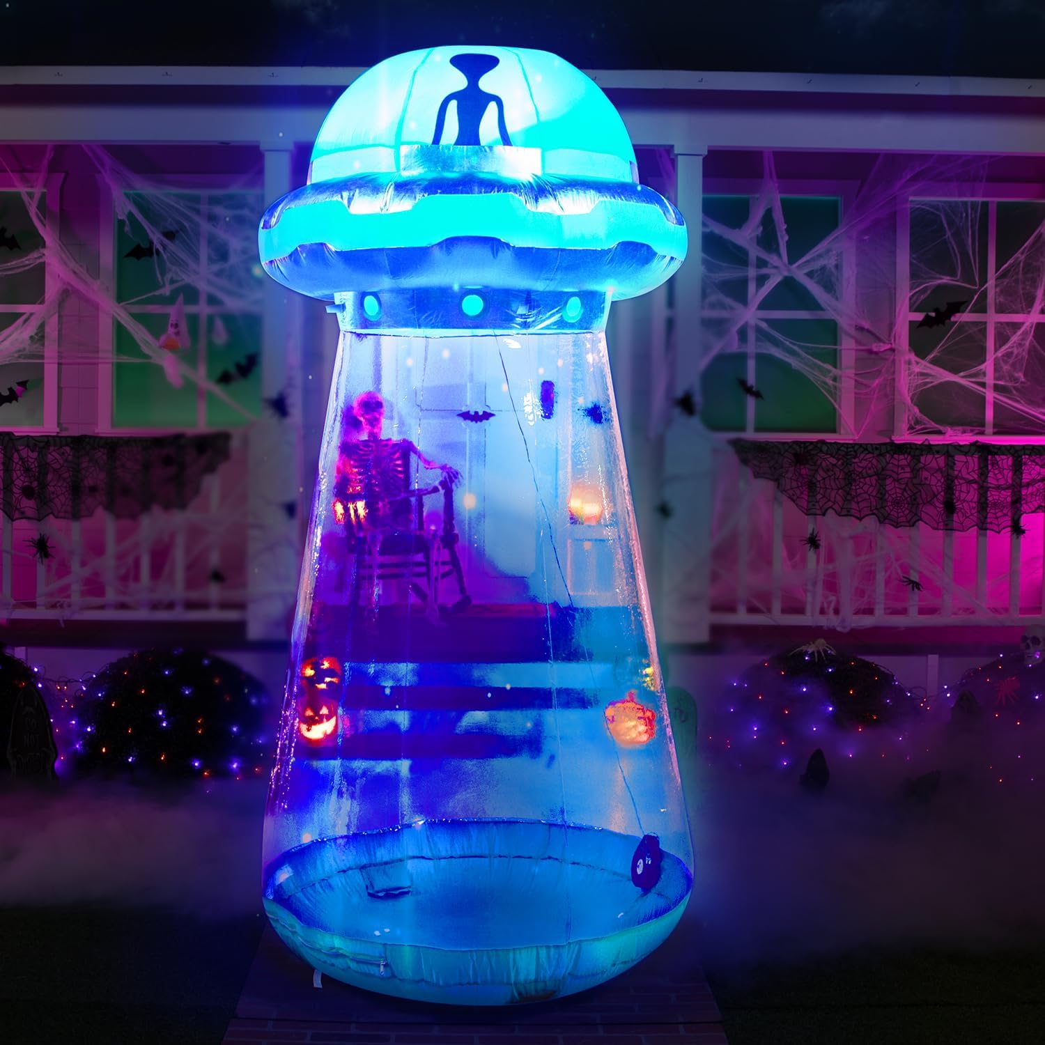 9 FT Tall Halloween Inflatable UFO Decor, Outdoor Yard Decoration with LEDs, Joiedomi Halloween Inflatables