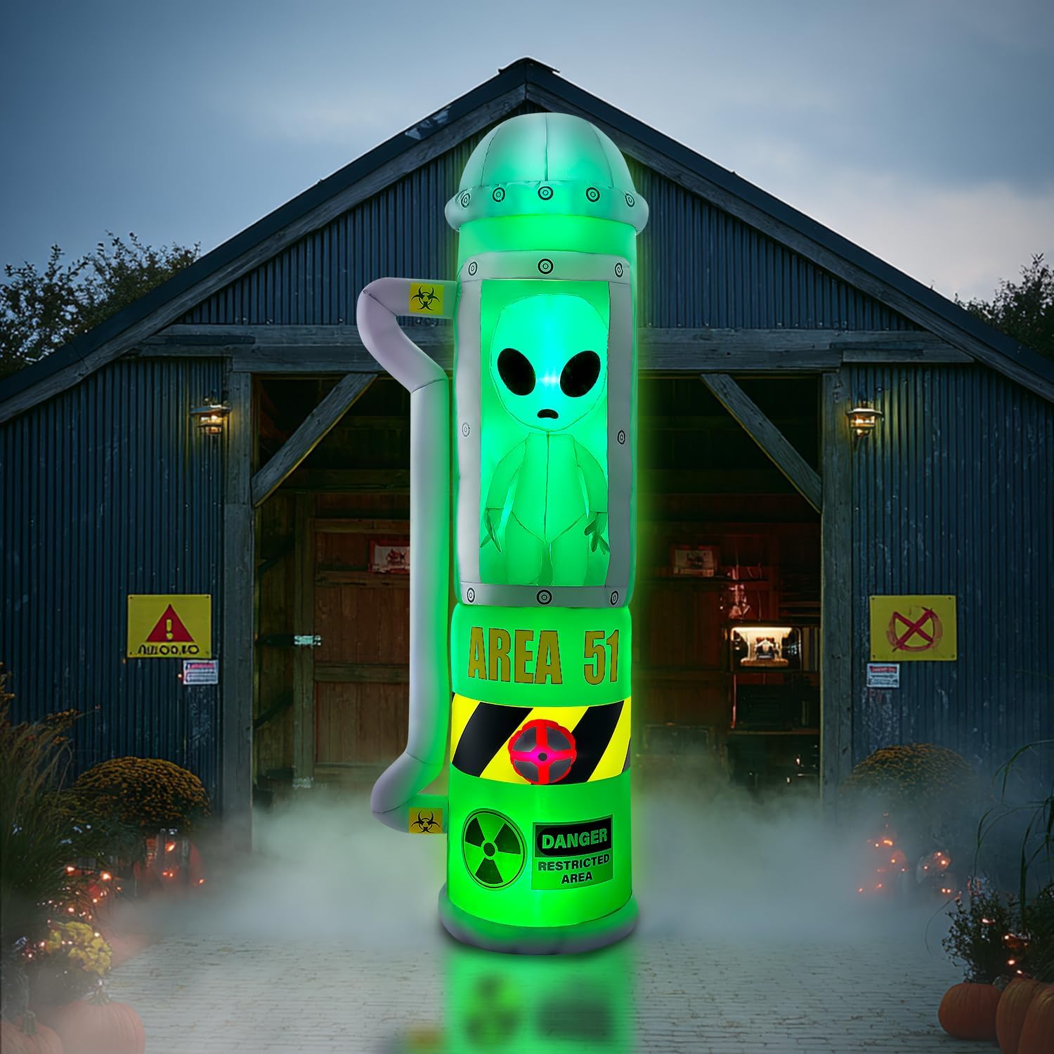 8FT Alien Halloween Inflatable with LED Lights, Outdoor Decoration for Garden and Lawn