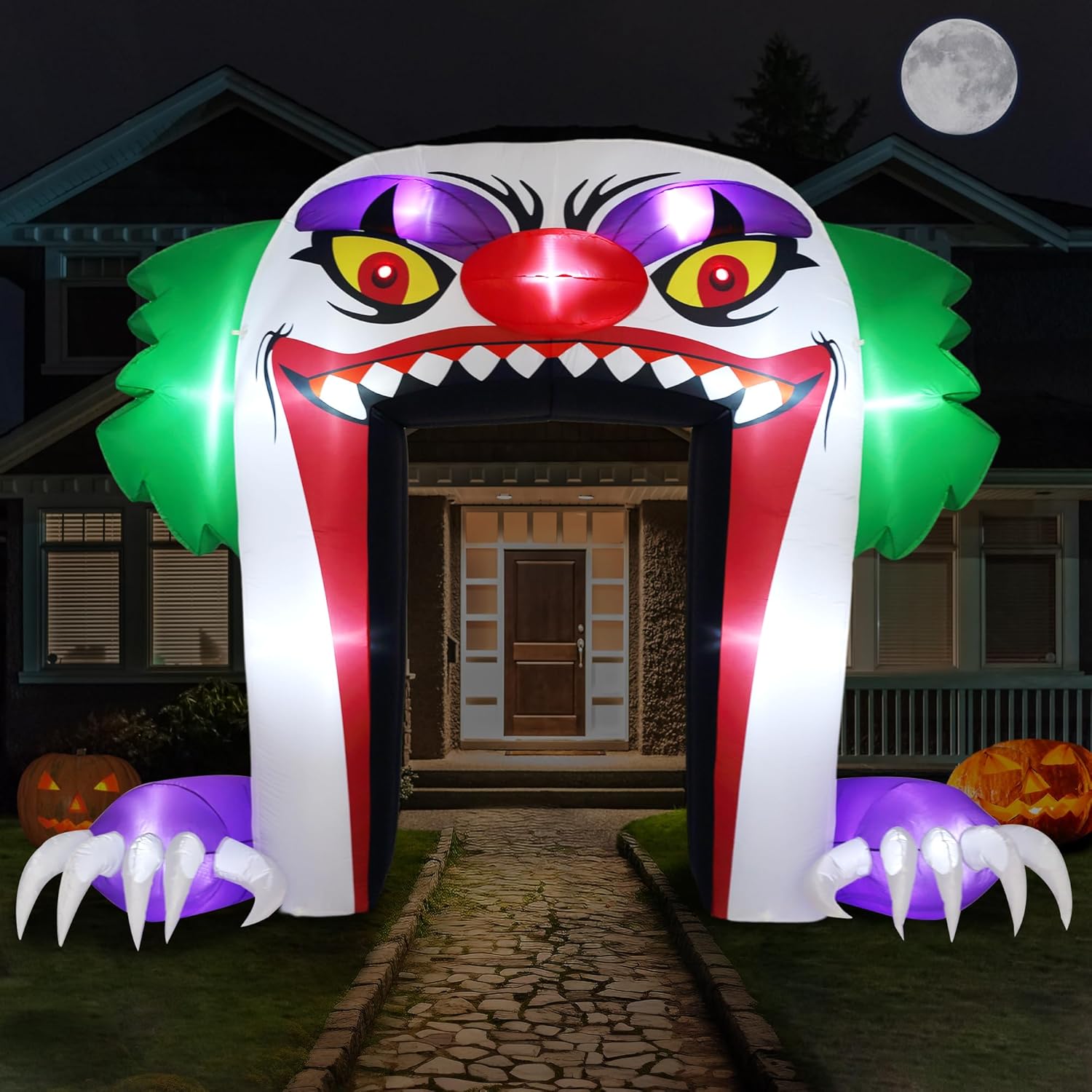 ZPISF Giant 10 FT Halloween Inflatables Clown Archway Outdoor Decors for Yard