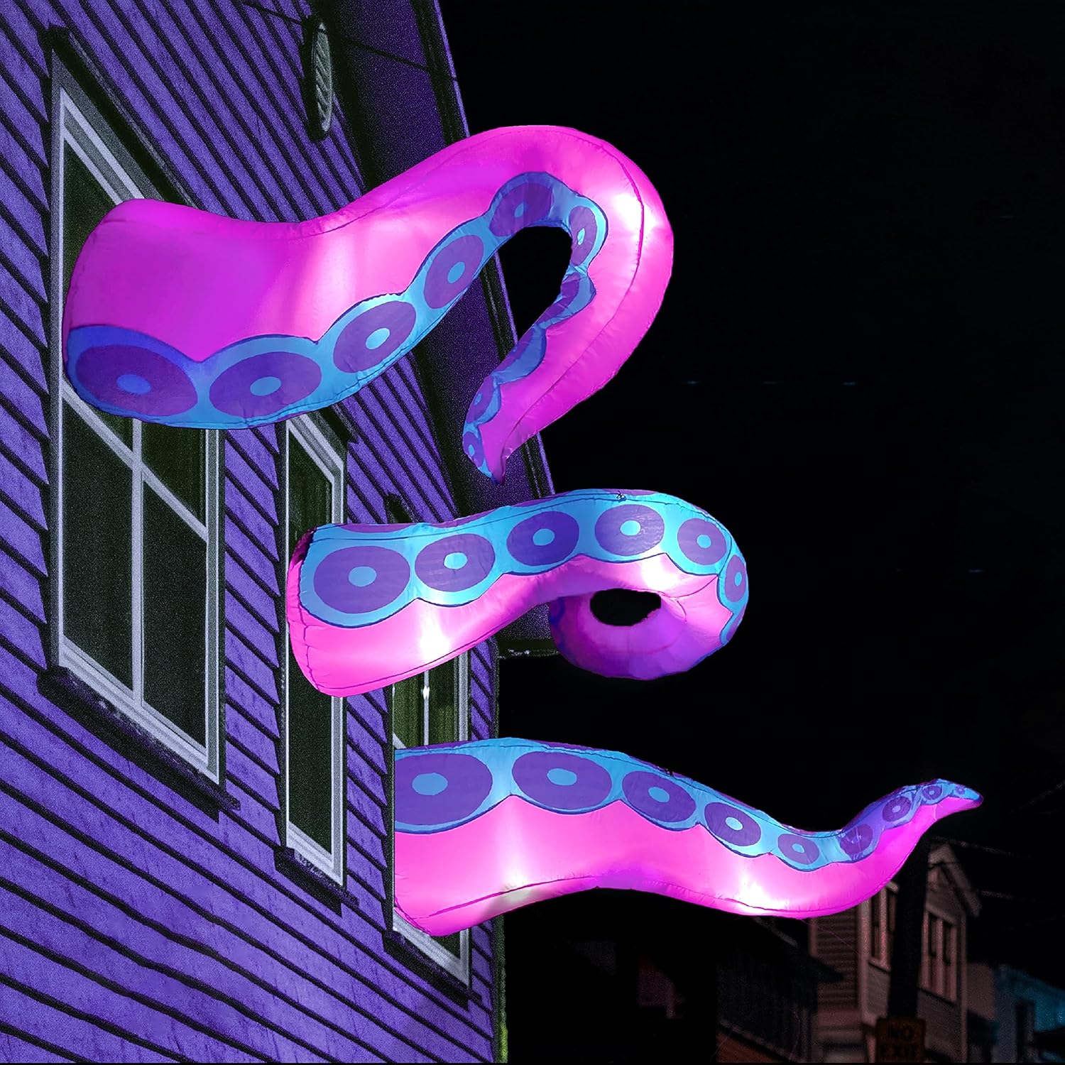 Joiedomi Halloween Inflatables Octopus Tentacle LED Outdoor Window Decorations