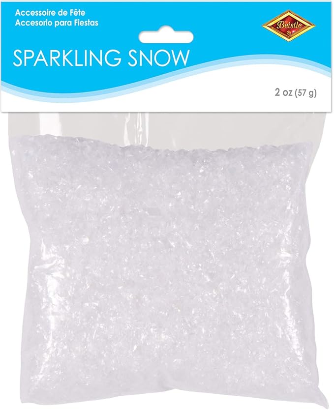 Beistle Sparkling Snow Confetti and Plastic Snowflakes for Christmas and Winter Decor