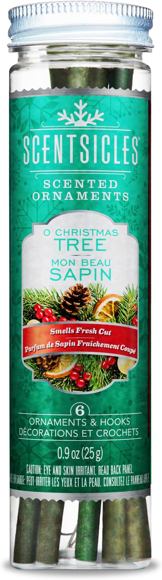 Scentsicles O Christmas Tree Scented Ornaments with Hooks - holiday fragrance sticks, festive scents, Christmas decoration