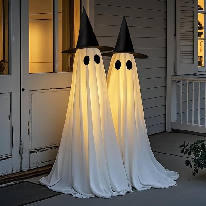 Halloween decorations outdoor 5 FT USB powered ghost kit with remote, string lights, easy assembly