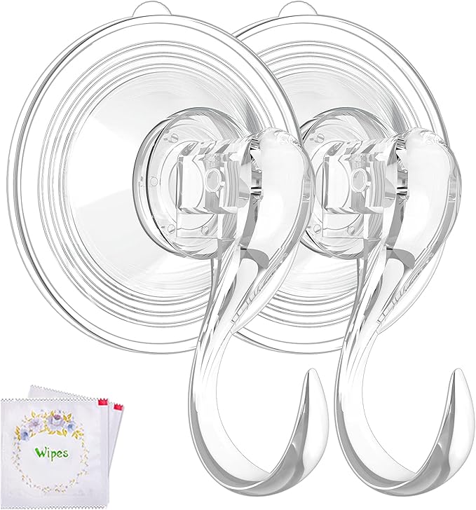 VIS'V Wreath Hanger strong suction cup wreath hooks heavy duty 22 lb capacity removable reusable clear