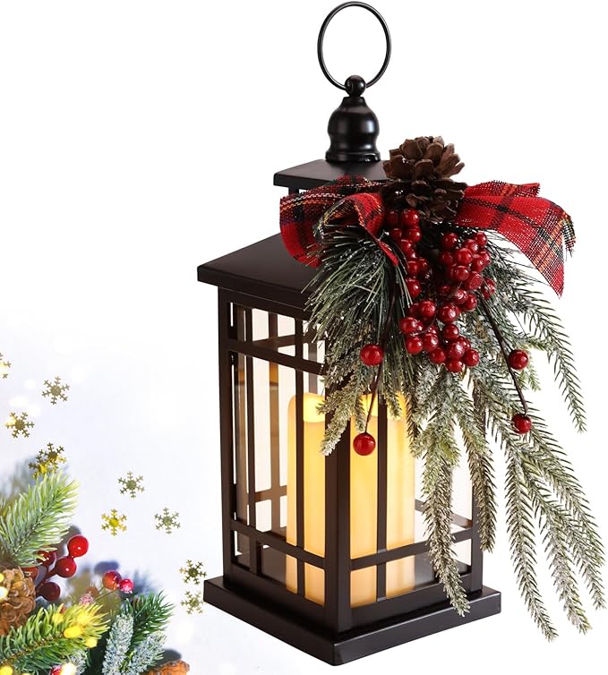 Christmas decorations outdoor hanging lanterns LED candle lantern for indoor outdoor patio porch