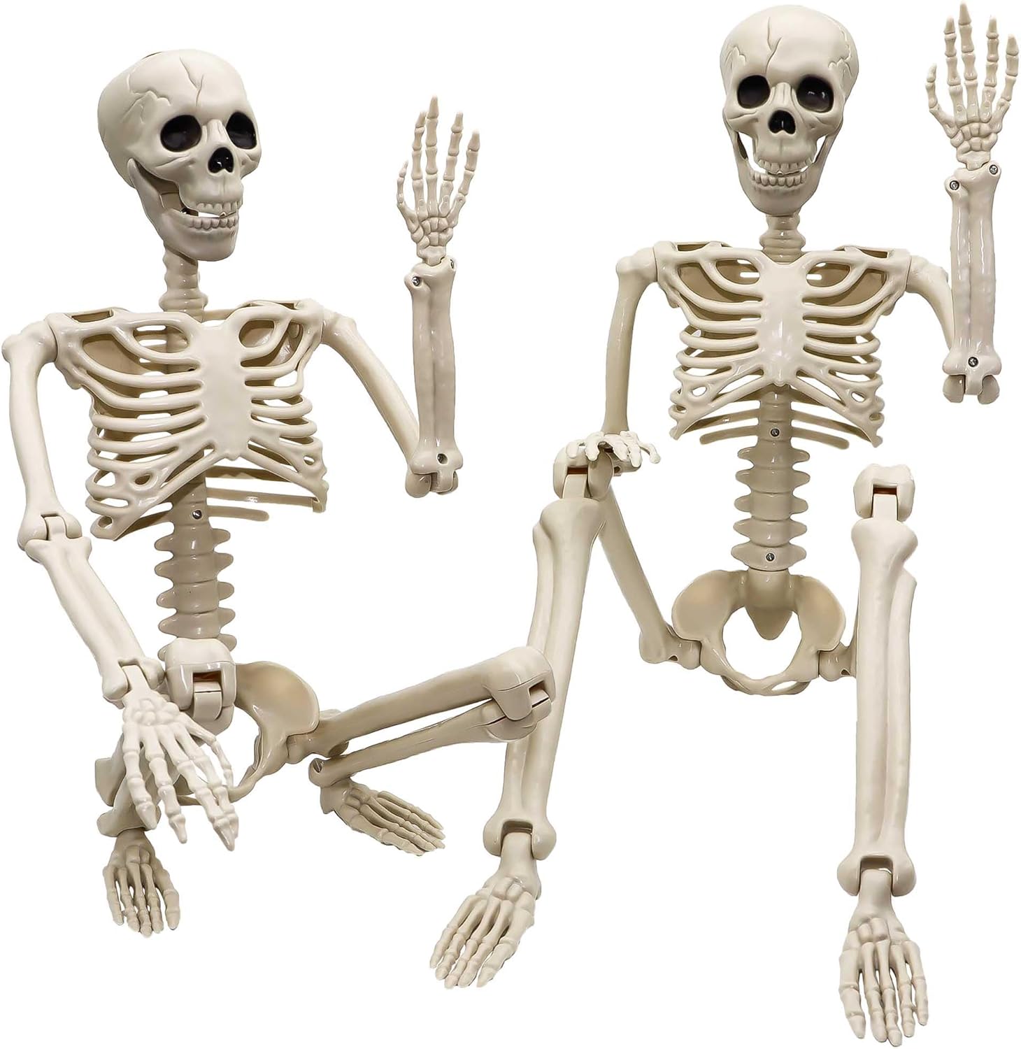 Life-Size Halloween Skeleton, 3 ft Posable Joints, Outdoor Decor, Garden Props