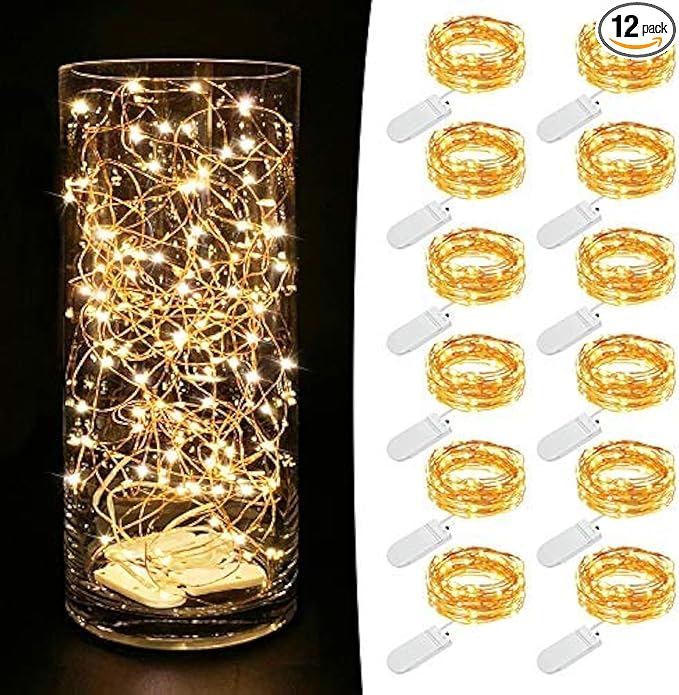 MUMUXI 12 pack 7.2ft fairy lights with 20 mini LEDs for wedding and Christmas decor