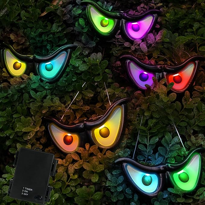 Halloween outdoor decoration flashing spooky eyes lights battery operated peeping eyeball for yard and party