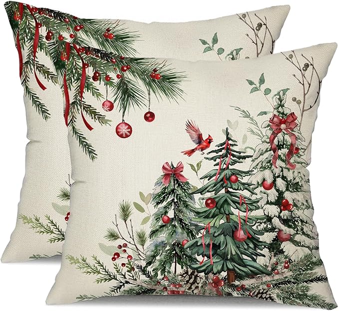 Festive 18x18 Christmas pillow covers with holiday-themed designs for home decor
