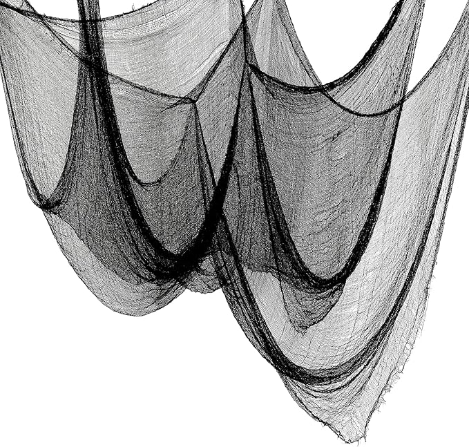 5Pcs Halloween Creepy Cloth Black, 30x72 inch, spooky Halloween decorations, perfect for indoor outdoor use.