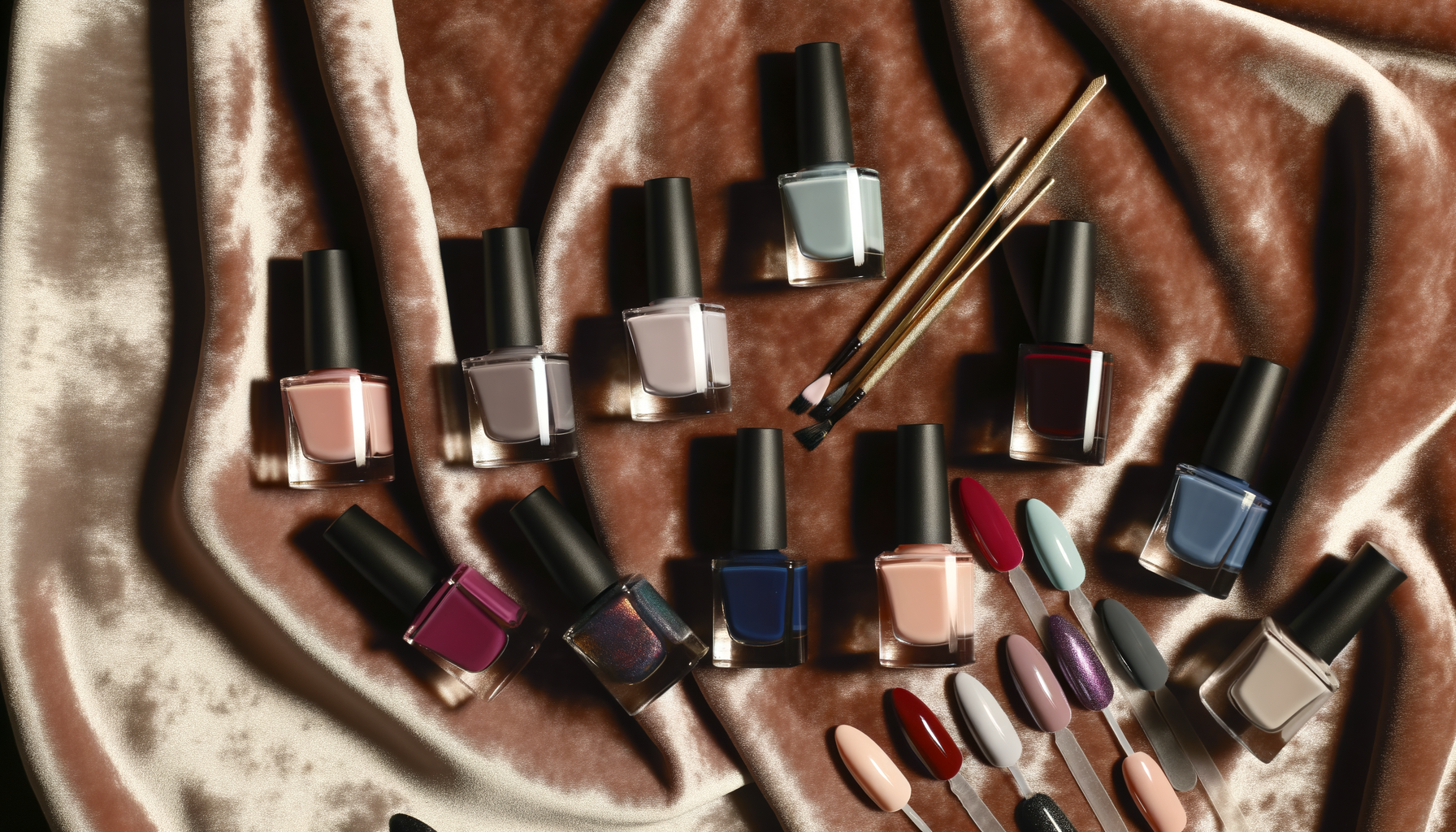 Stylish matte nail polish collection with luxe accents, perfect for chic minimalists.