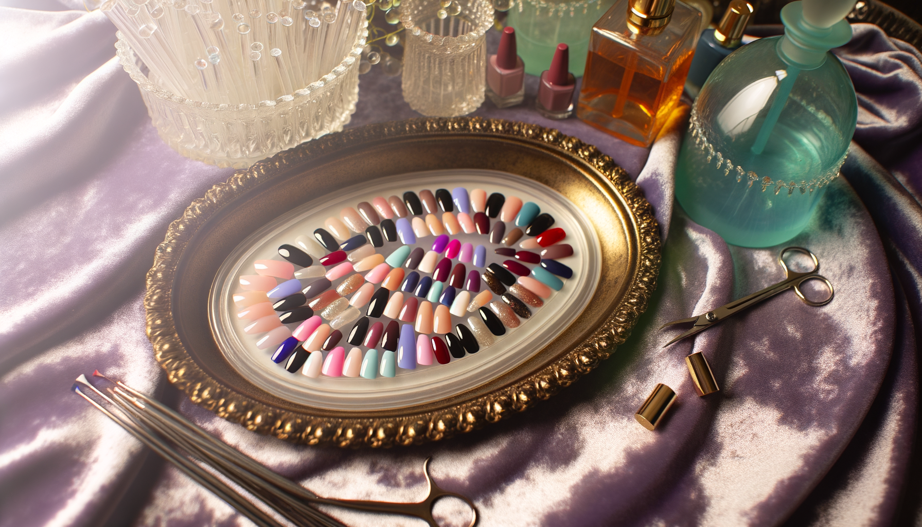 Chic short press-on nails and tools for busy moms seeking self-care glam.