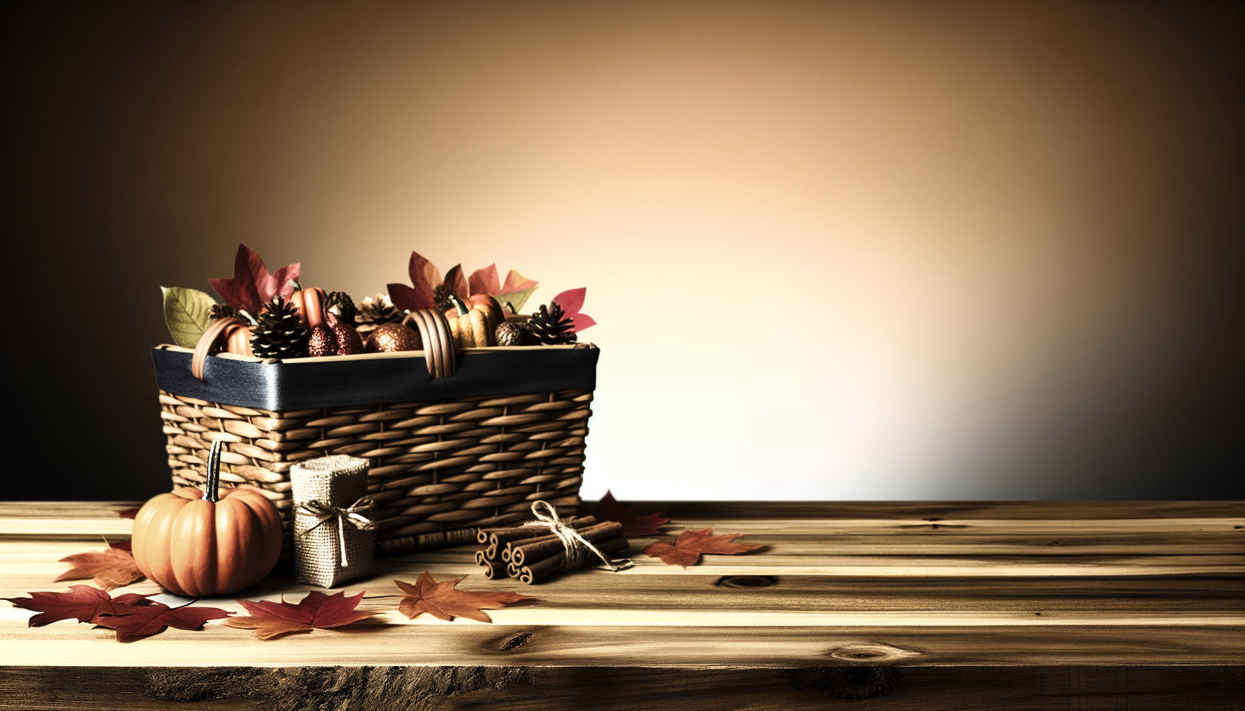 Fall-themed gift basket with vibrant colors and cozy elements, perfect for autumn gifting.